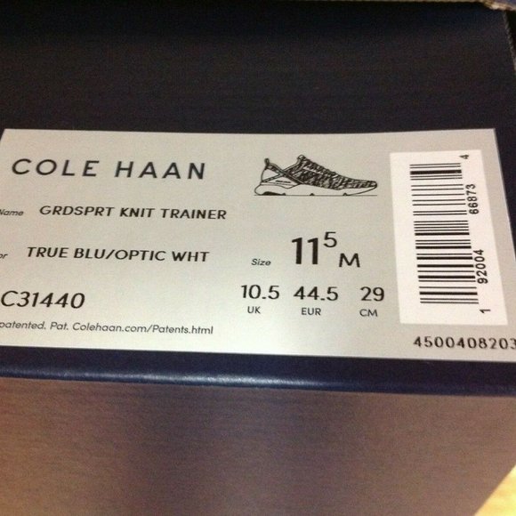Cole Haan Men's GrandSport Navy Knit & Suede Fashion Sneaker 11.5M - New in Box - Picture 6 of 6